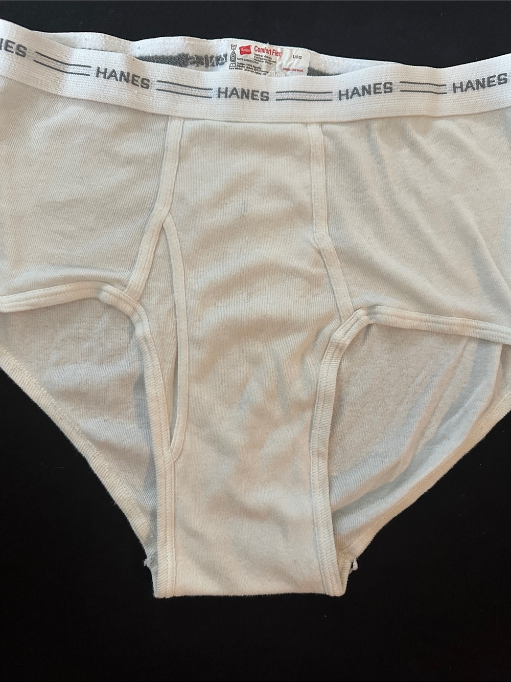 Hanes White Men's Cotton Briefs with Branded Waistband